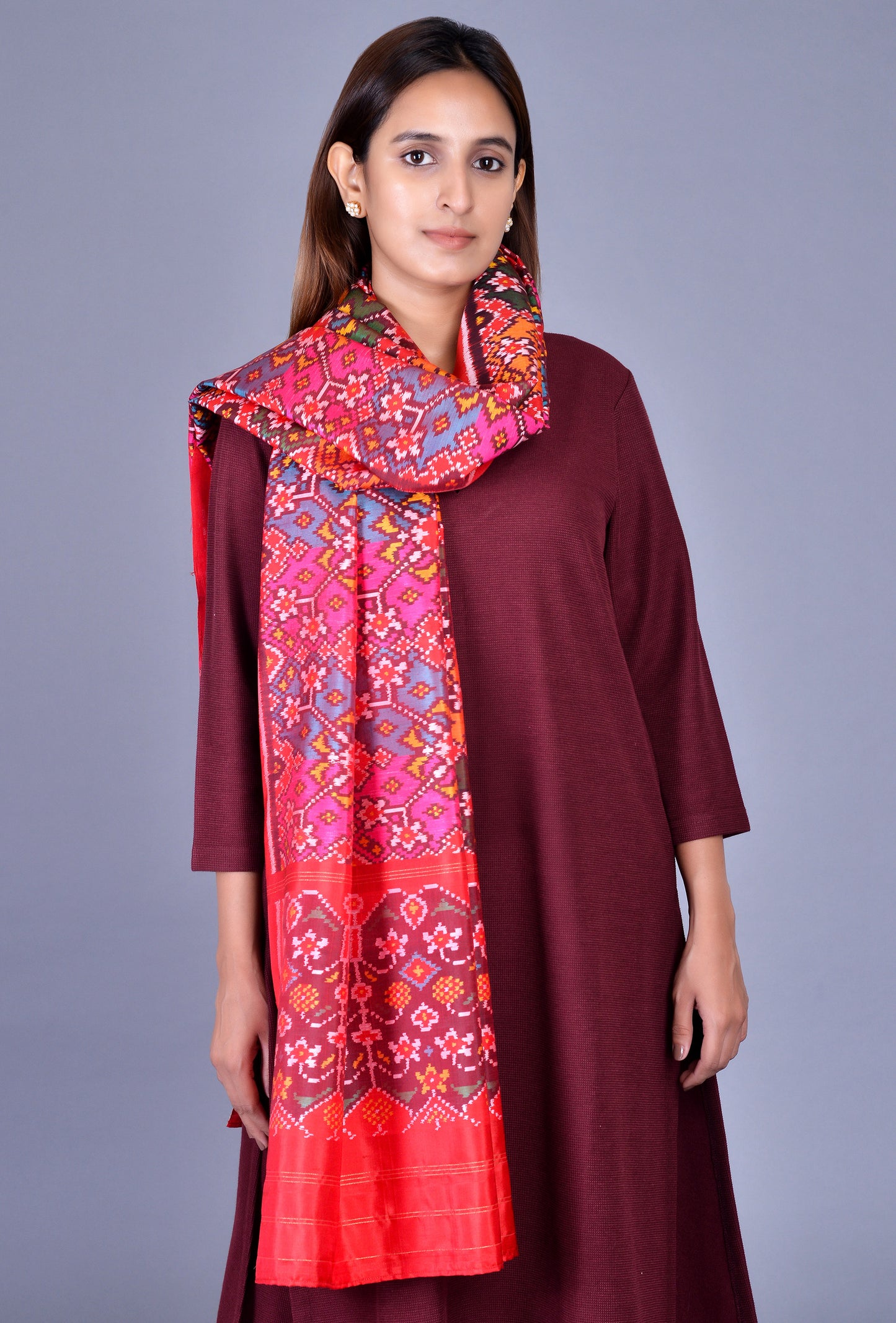 Multi-colored Silk Patola Dupatta