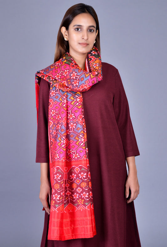 Multi-colored Silk Patola Dupatta