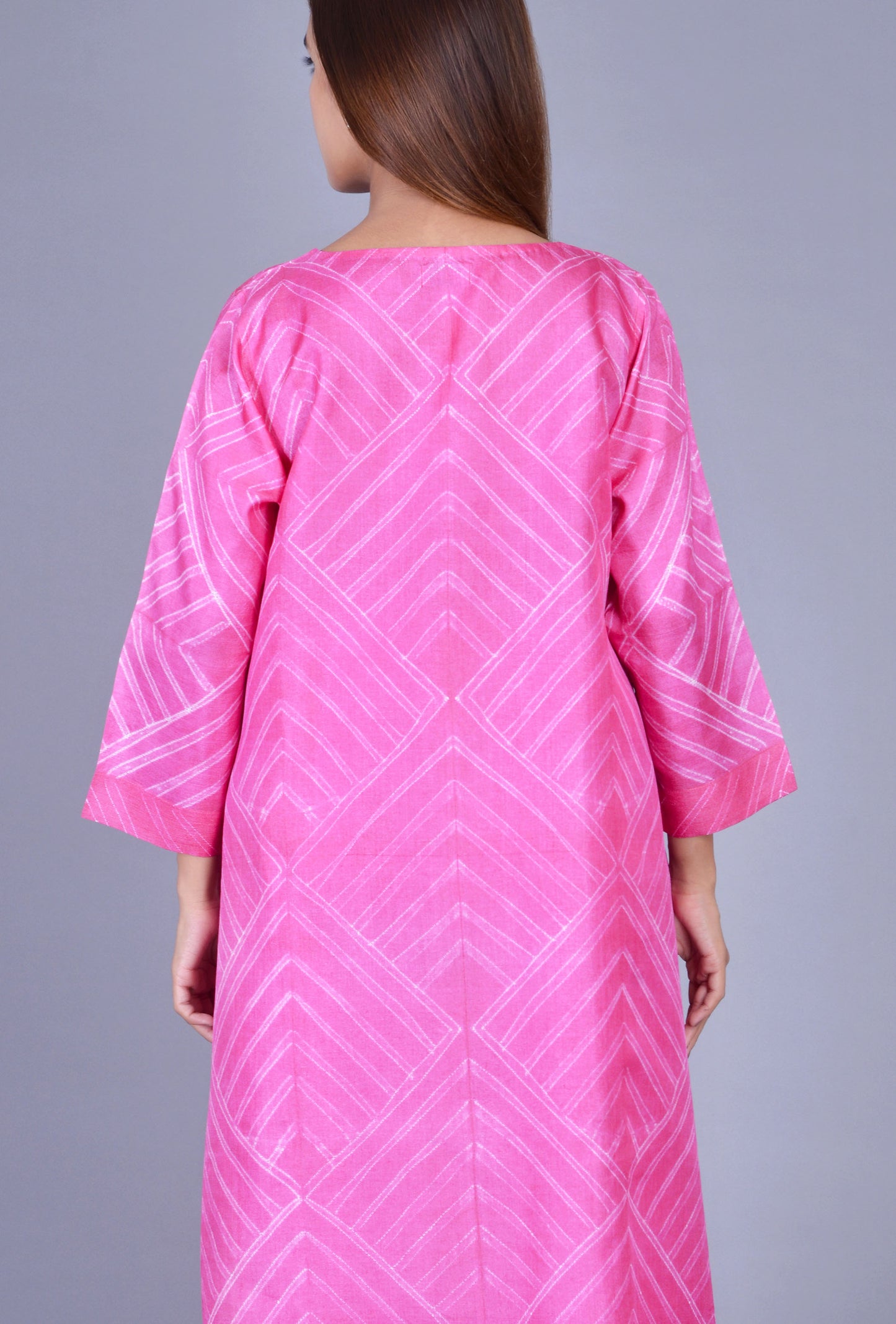 Pink Tussar Shibori Ensemble