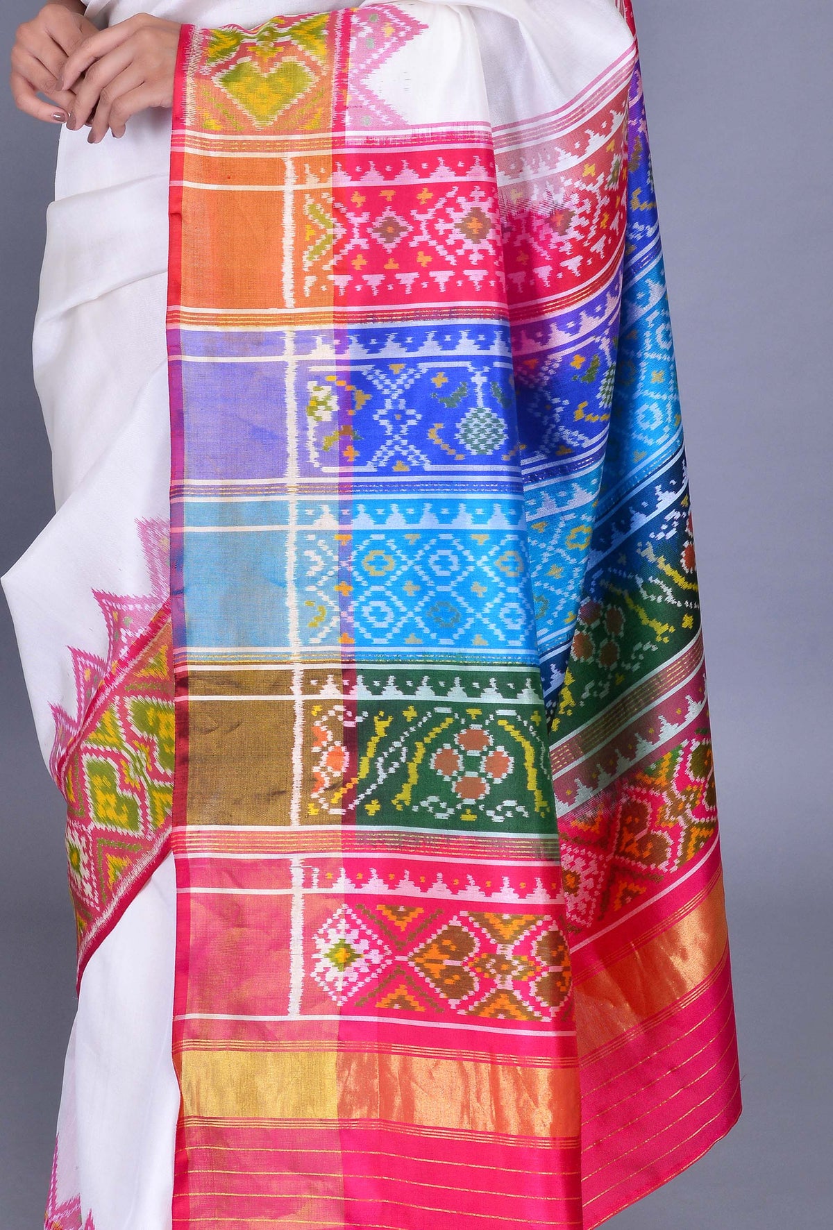 Off White Silk Patola Saree
