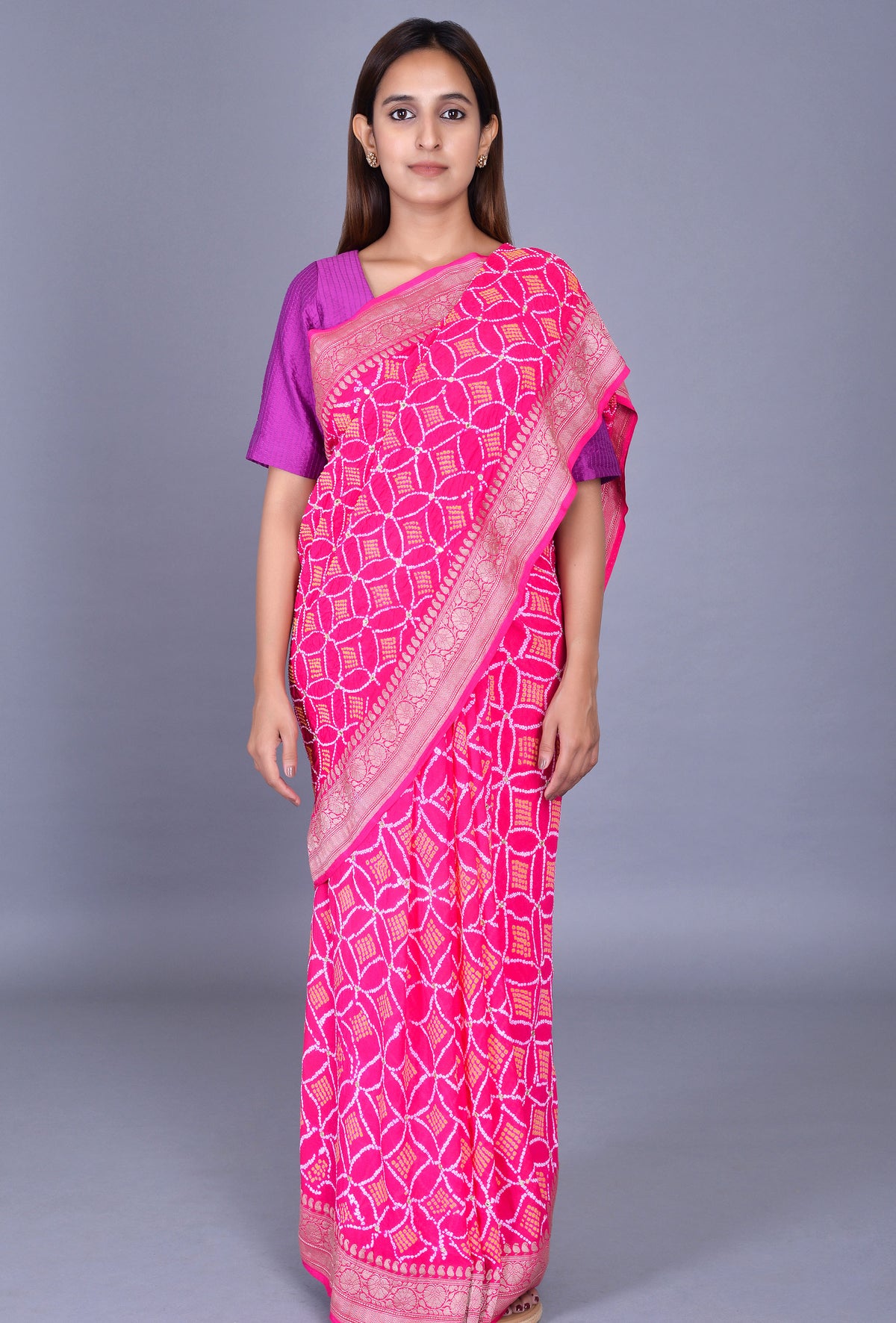 Rani Bandhani Saree