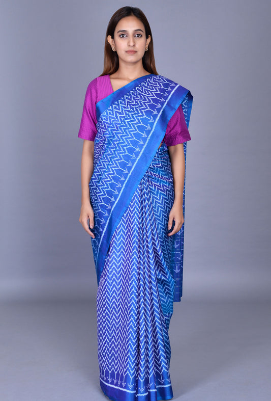 Blue Silk Patola Saree
