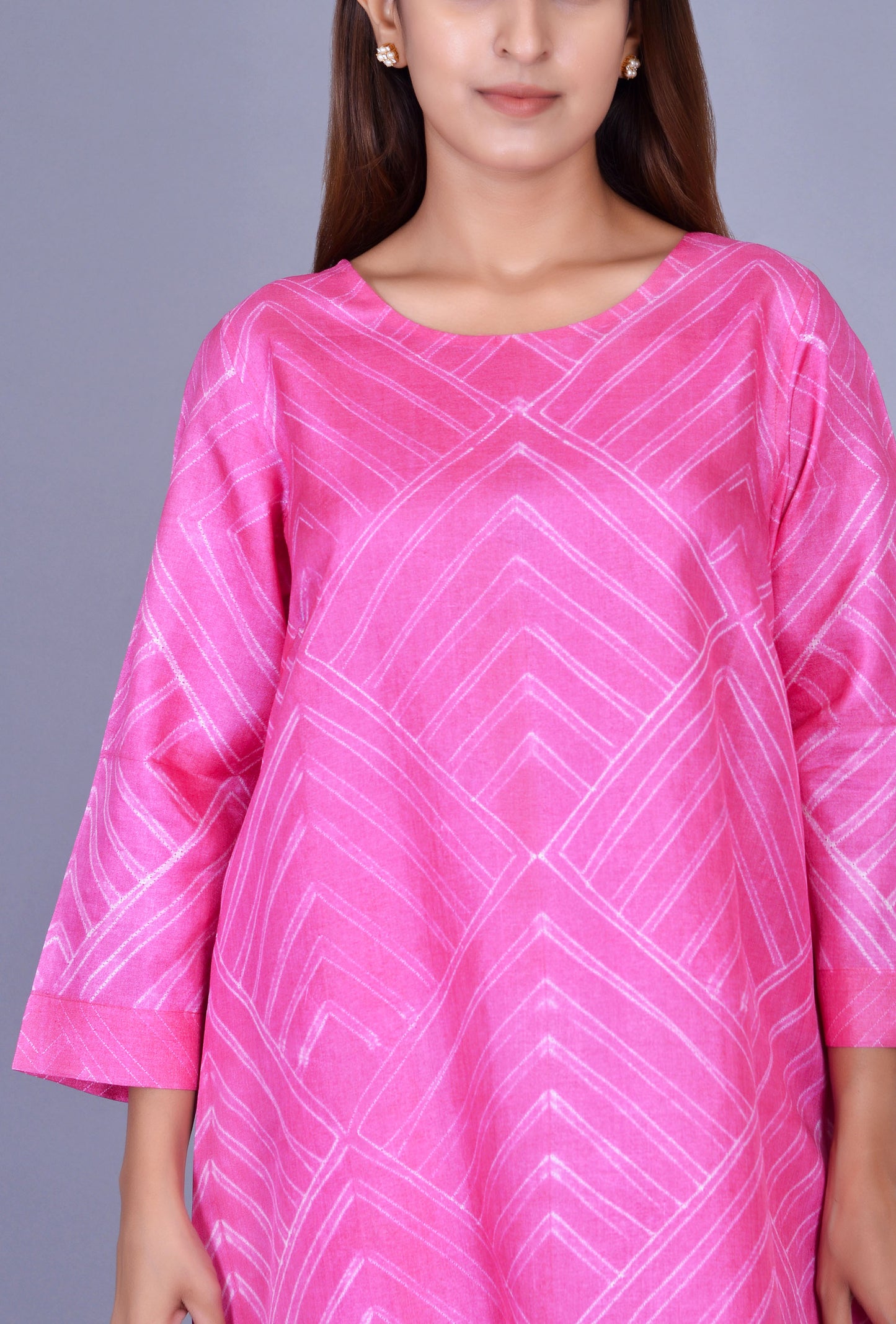 Pink Tussar Shibori Ensemble
