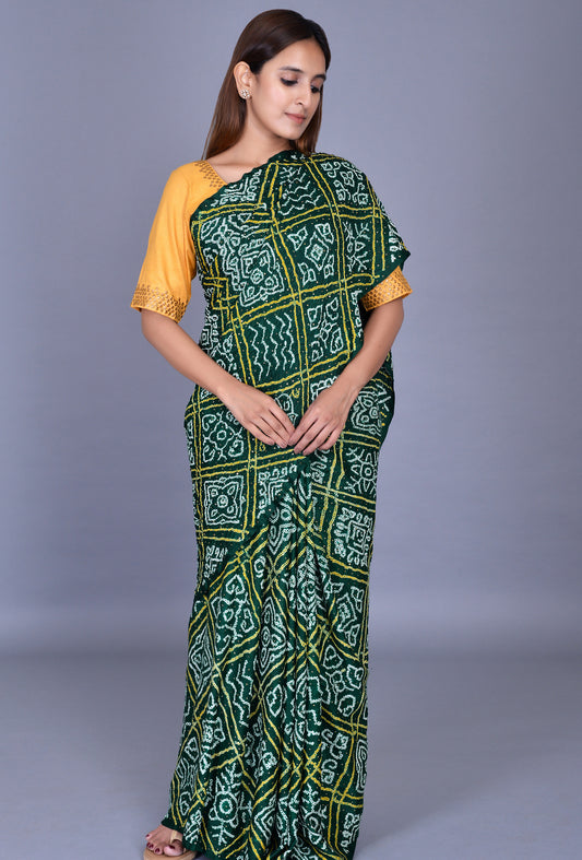Green Gaji Silk Saree