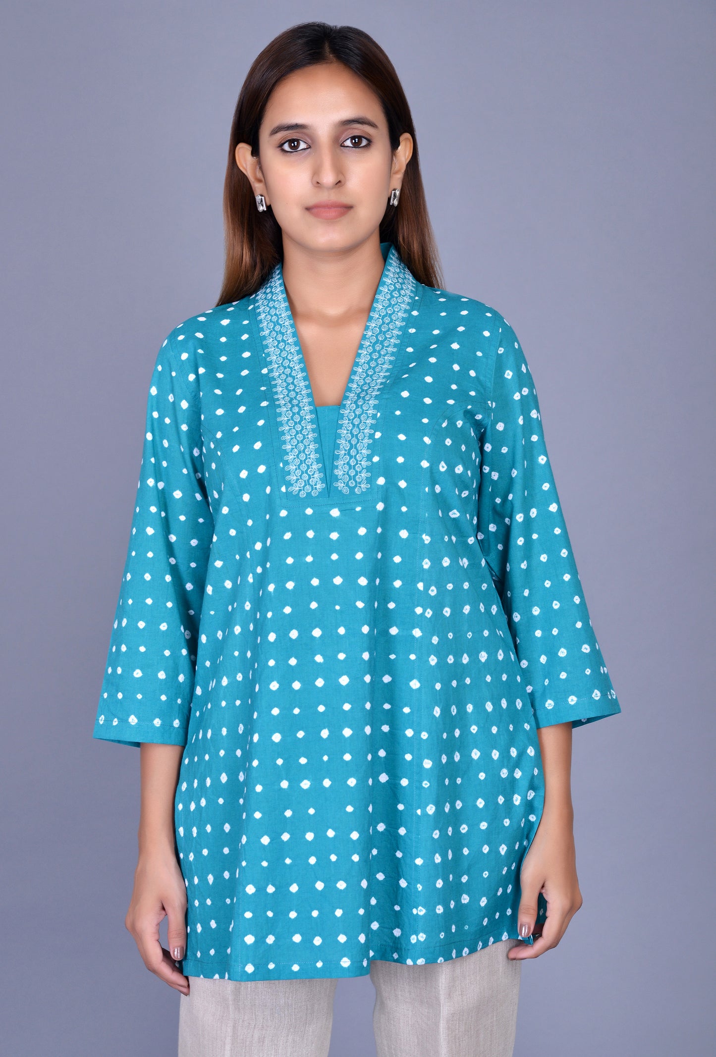Cotton Bandhani Kurti