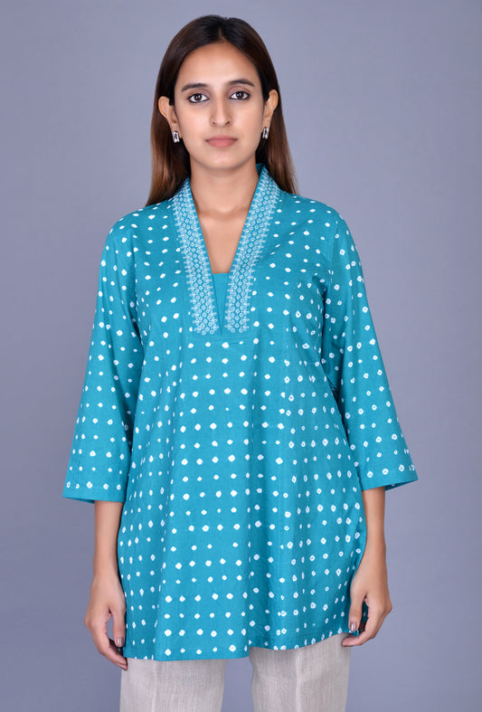 Cotton Bandhani Kurti