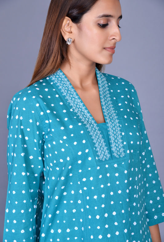 Cotton Bandhani Kurti