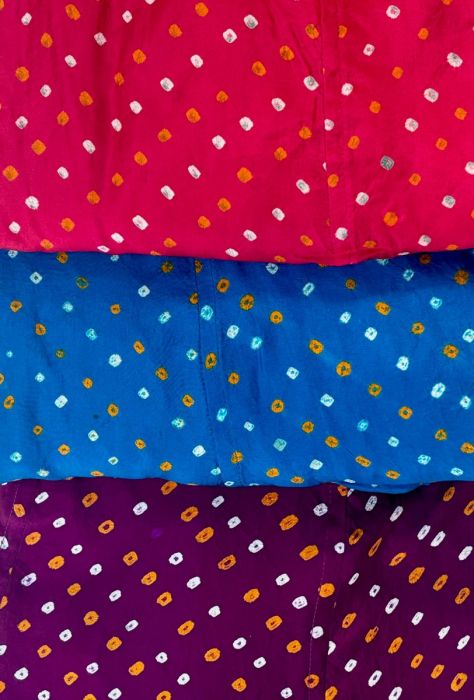 Silk Bandhani Skirt with Blouse