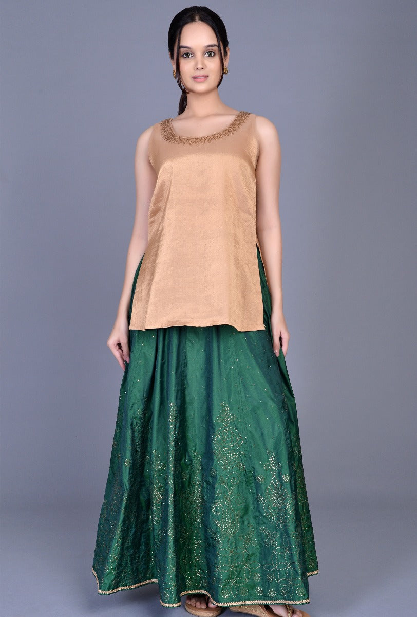 Green Silk Skirt