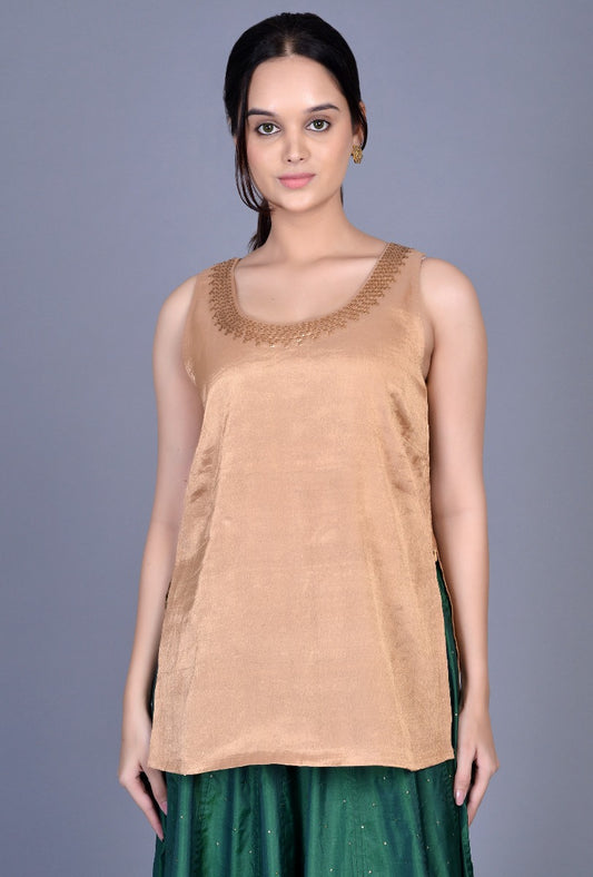 Sleeveless Tissue Blouse