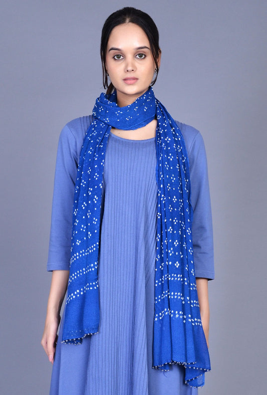Indigo Chiffon Bandhani Dupatta