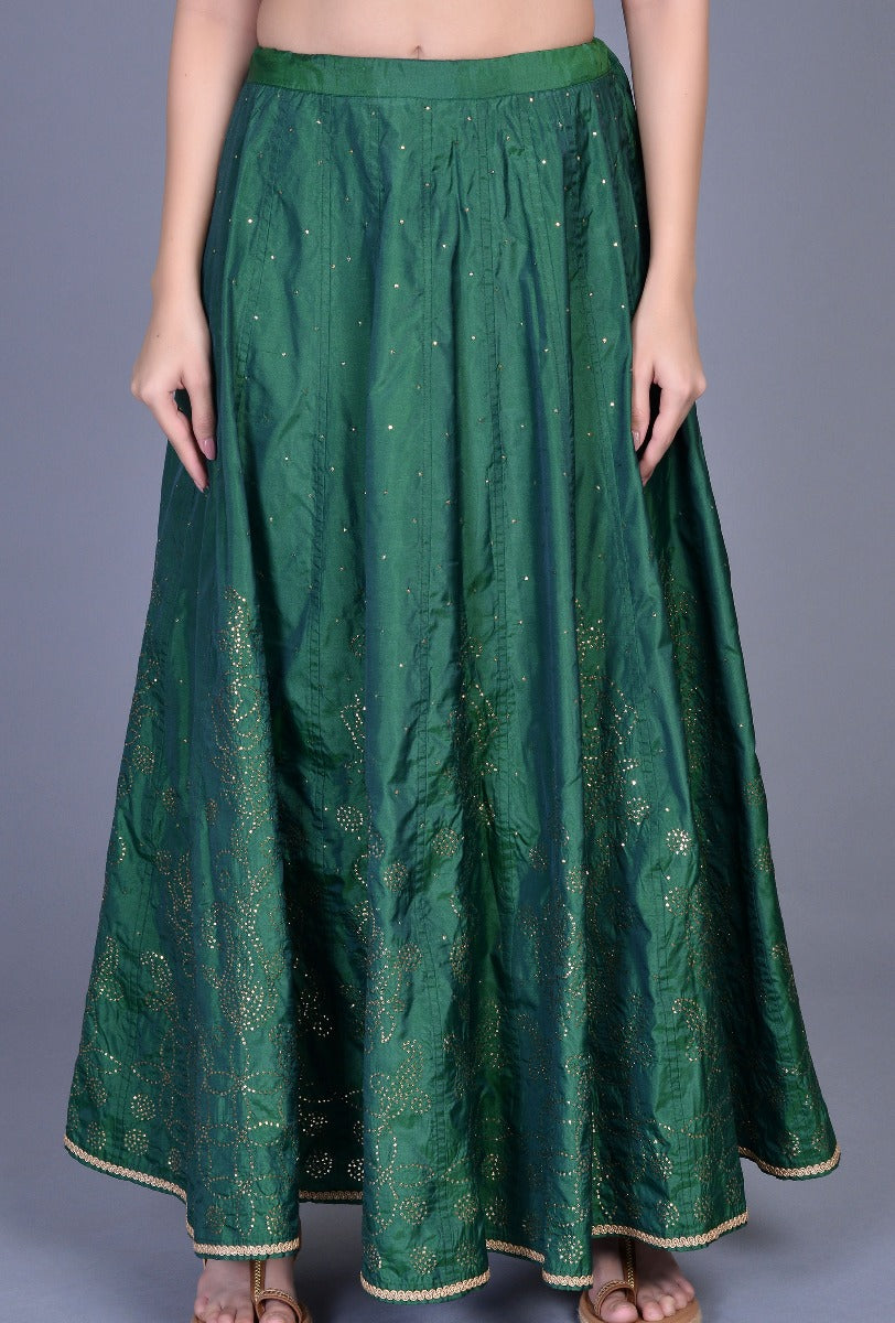 Green Silk Skirt