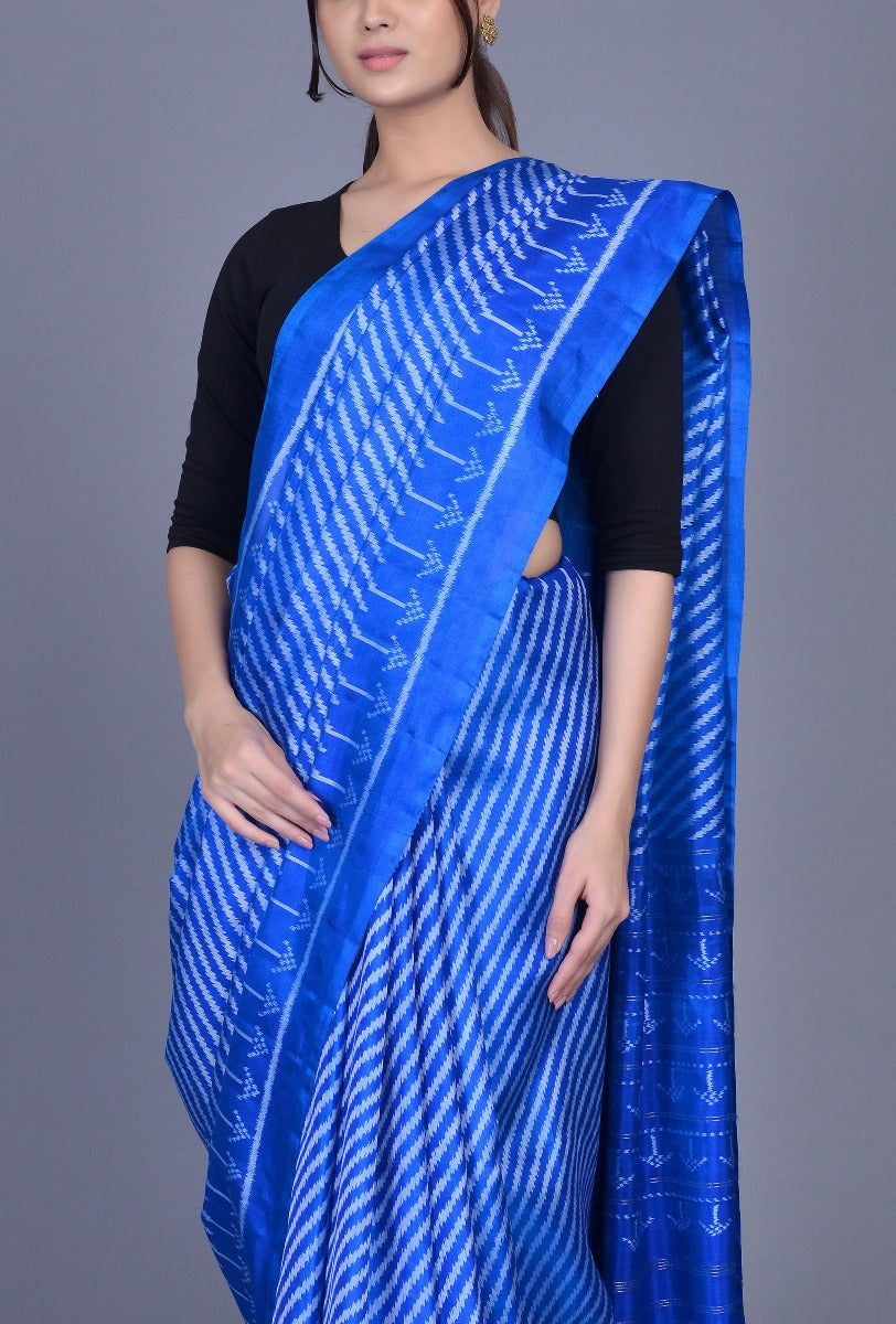 Blue Silk Patola Saree