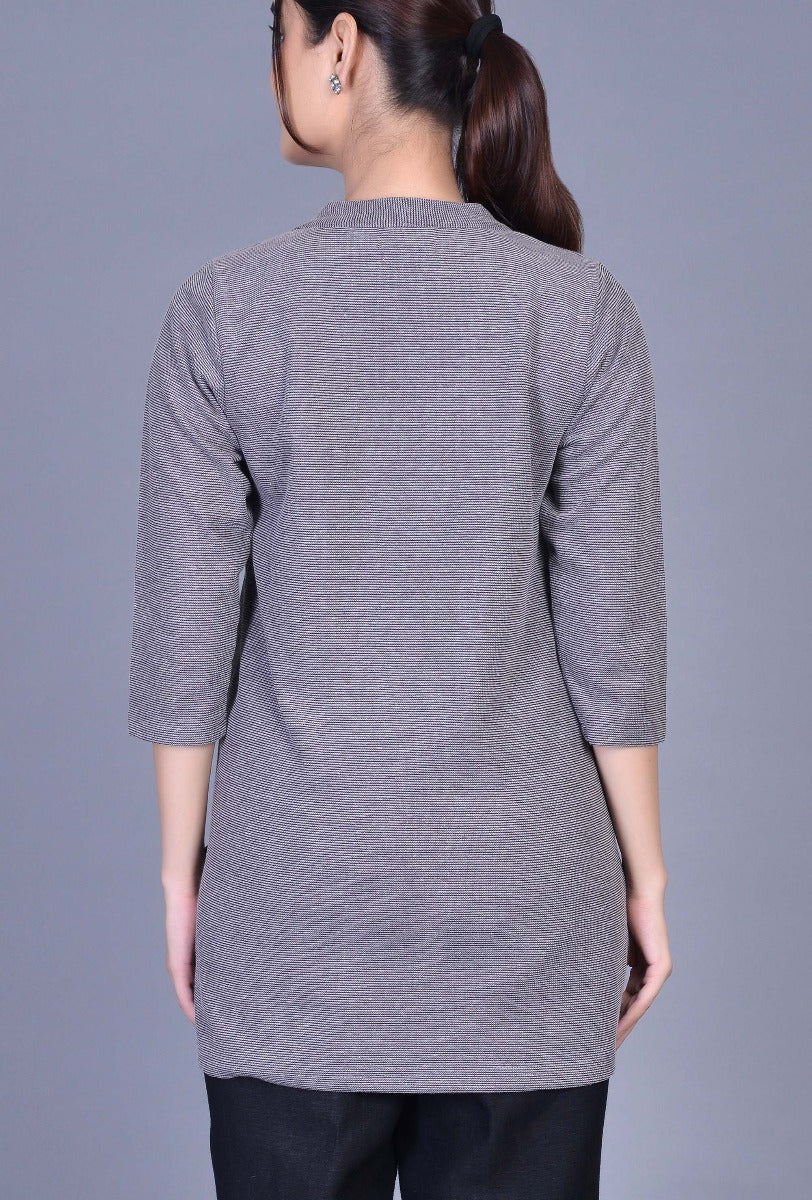 Knit Raised Neck Kurti