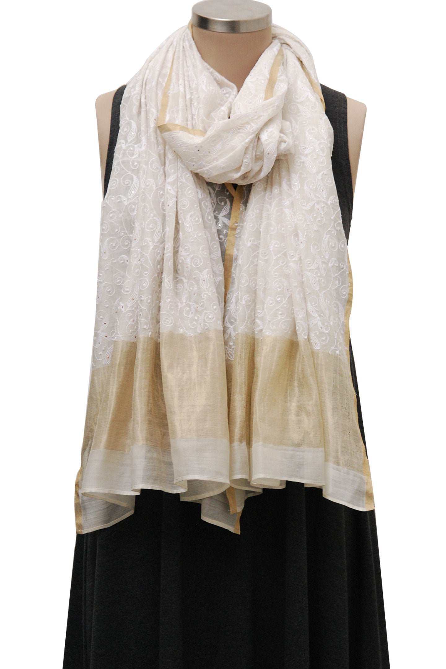 Off White Chikankari Dupatta