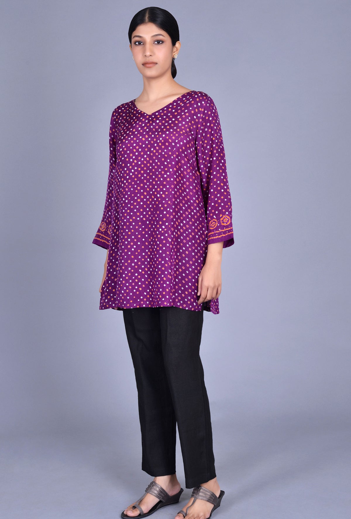 Silk Bandhani Kurti
