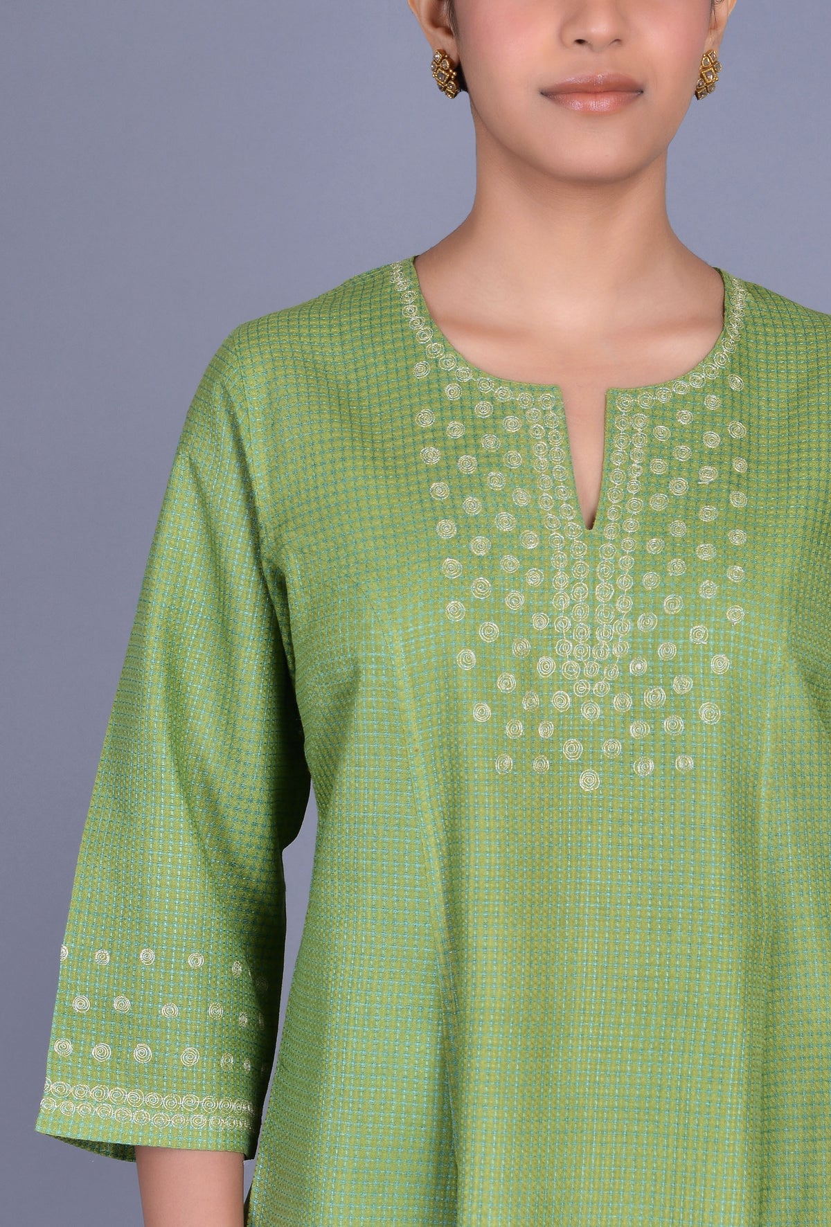 Slit Neck Silk Ensemble