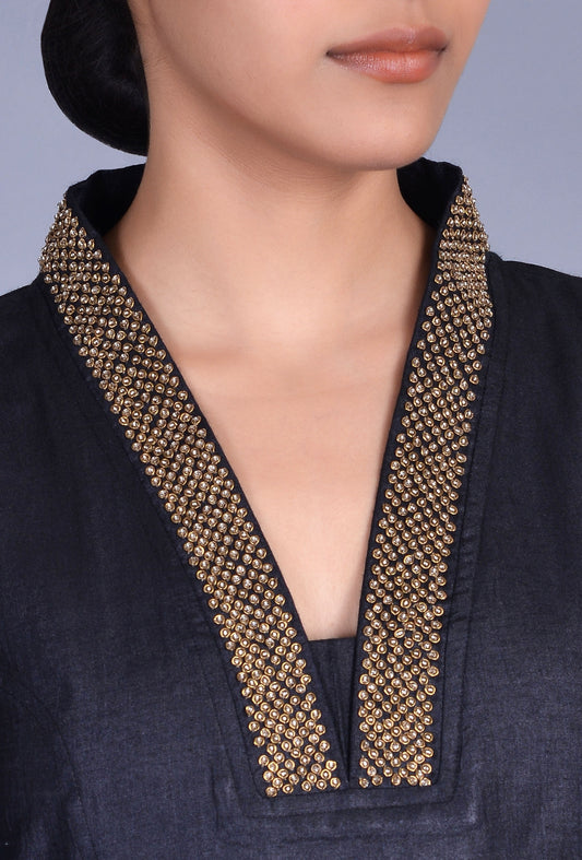Black Tussar Silk Ensemble