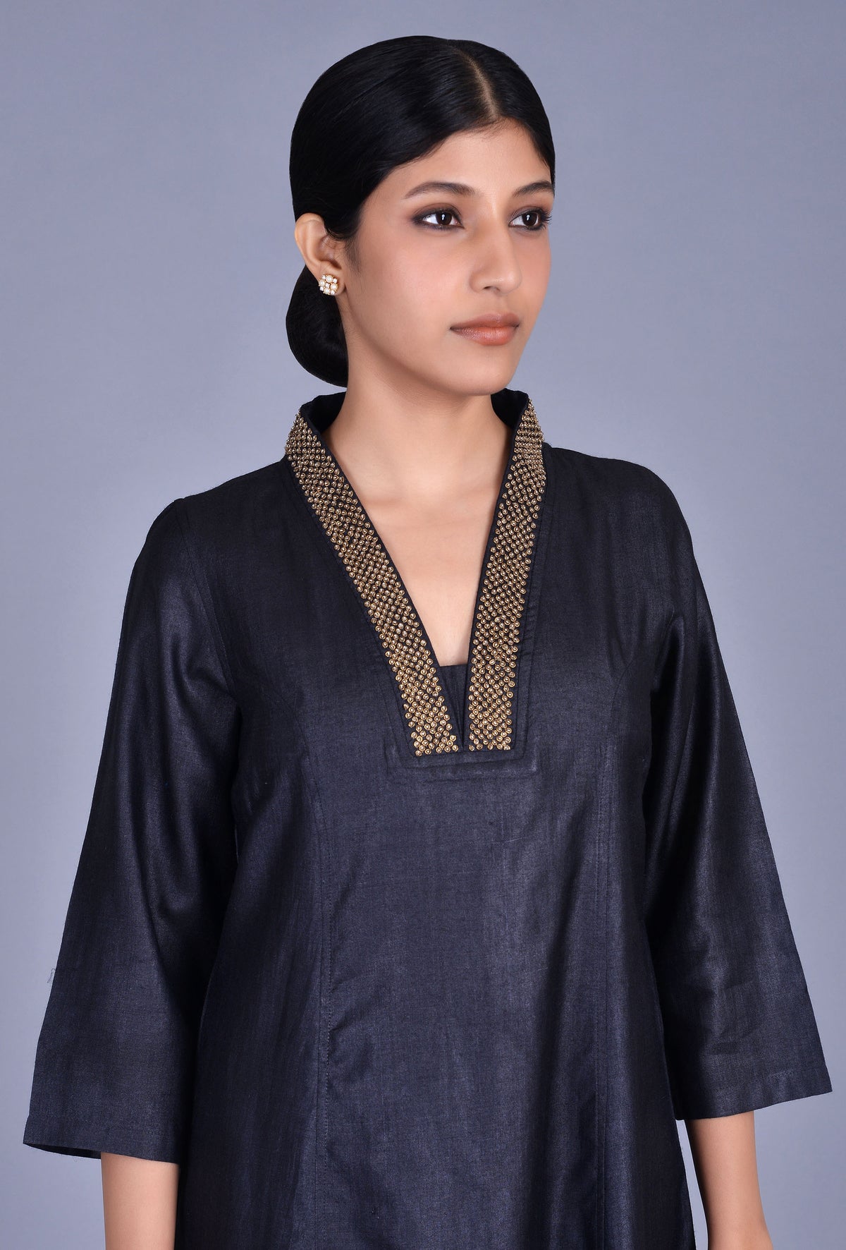 Black Tussar Silk Ensemble