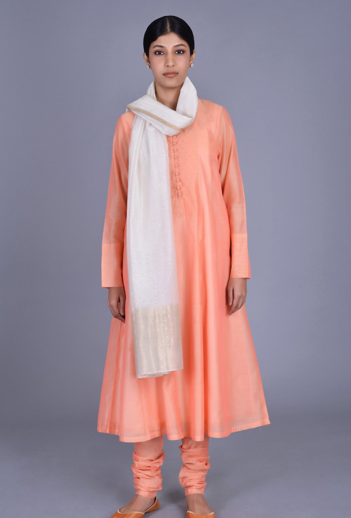 Off White Chanderi  Dupatta