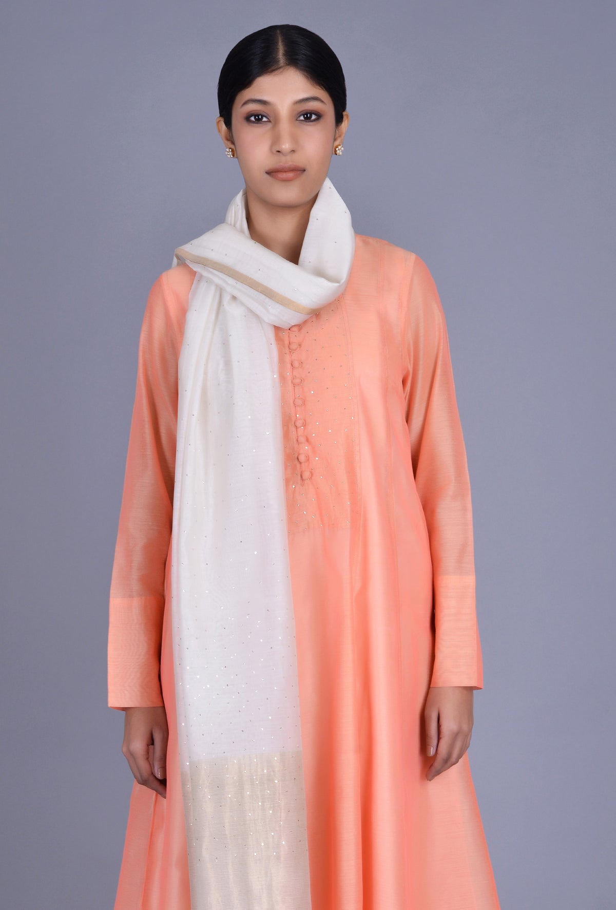 Off White Chanderi  Dupatta