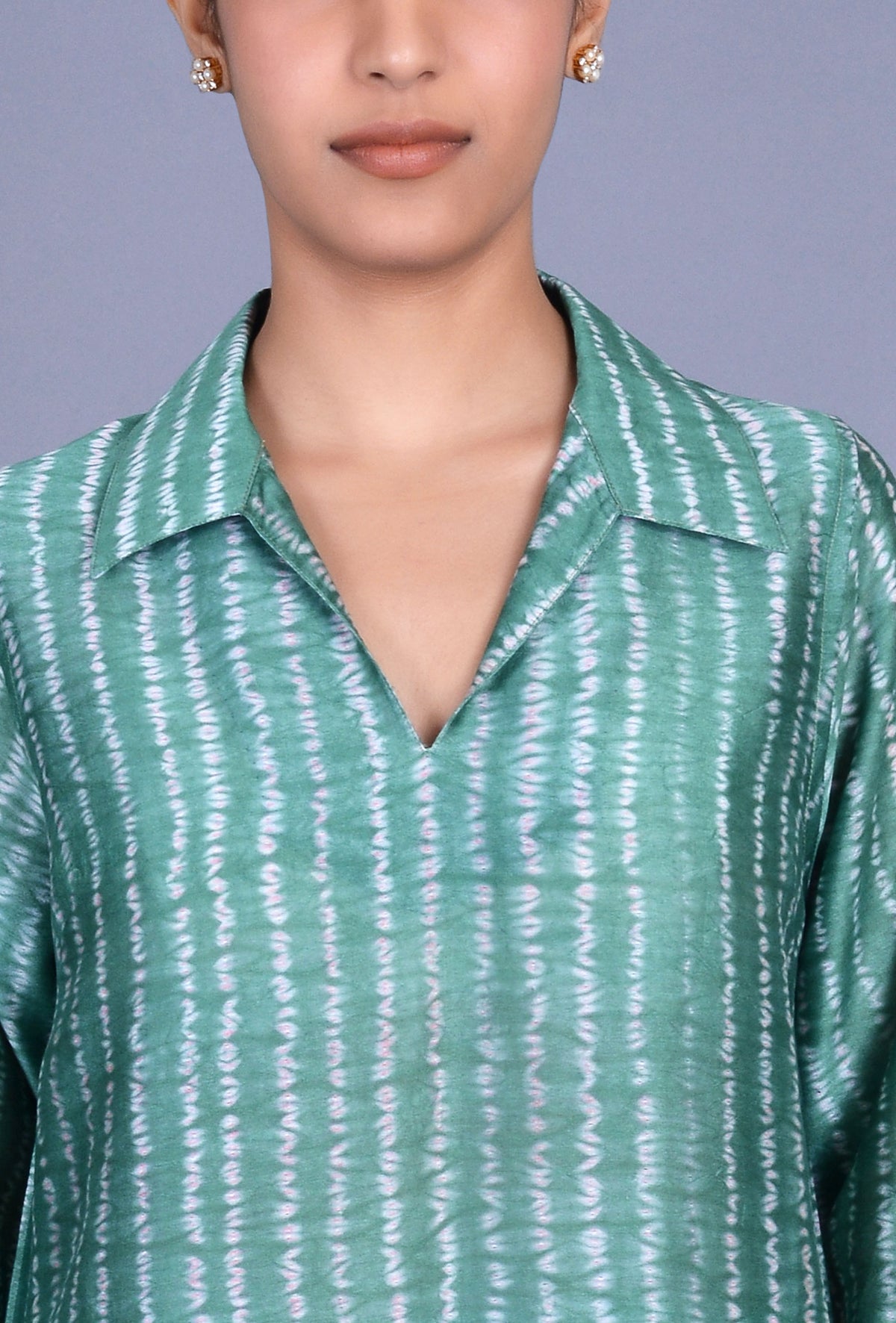 Chanderi Silk Collared Ensemble