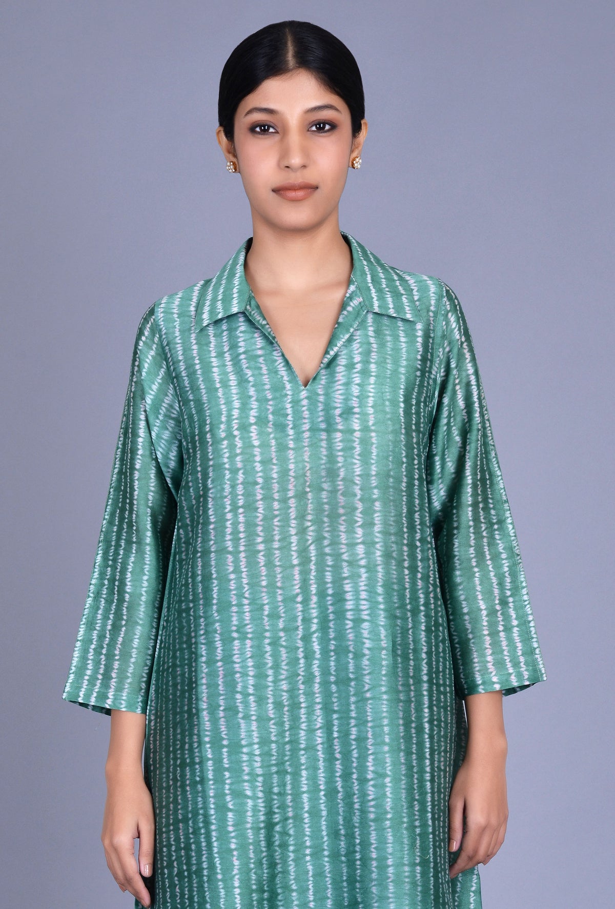 Chanderi Silk Collared Ensemble