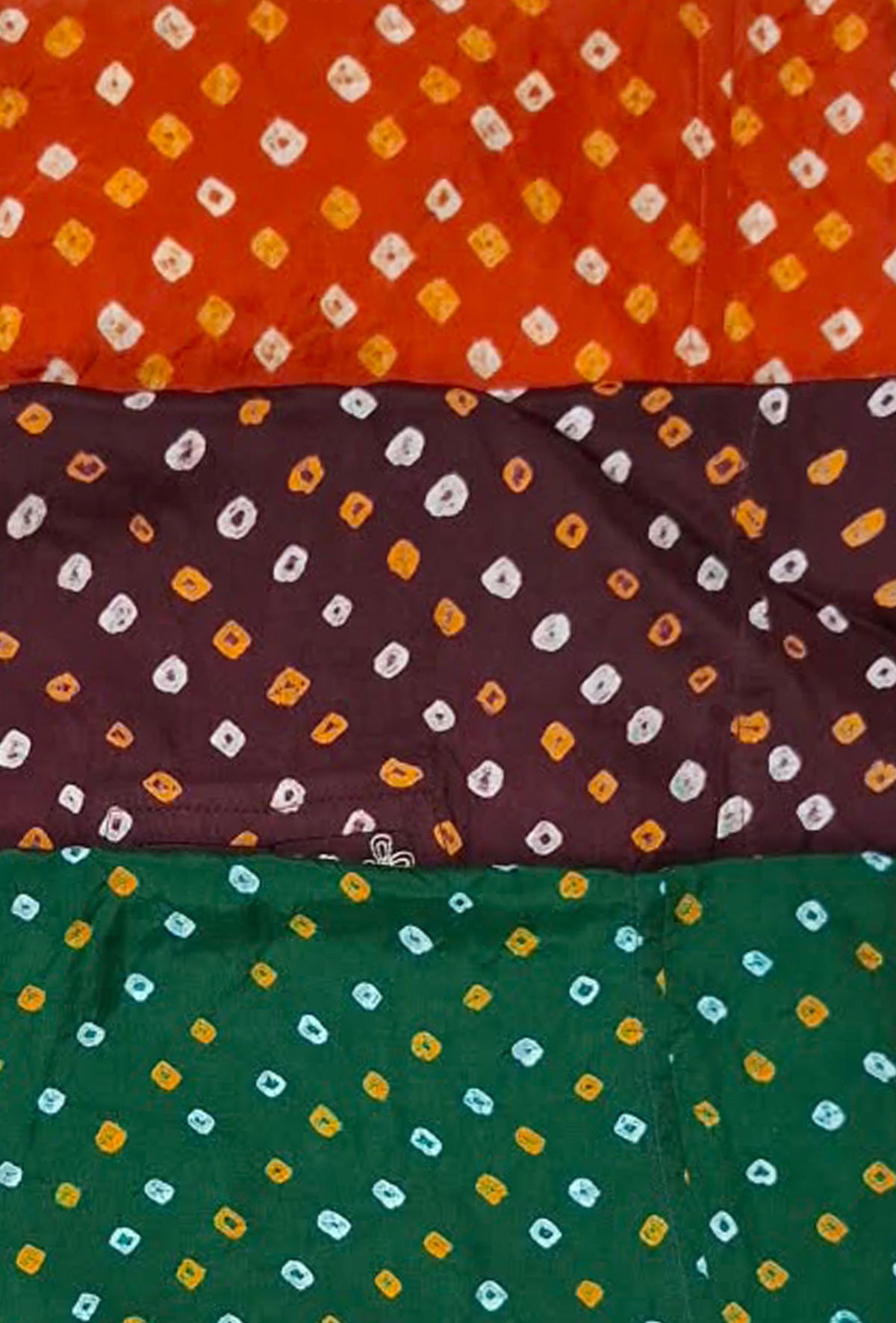 V Neck Silk Bandhani Kurti