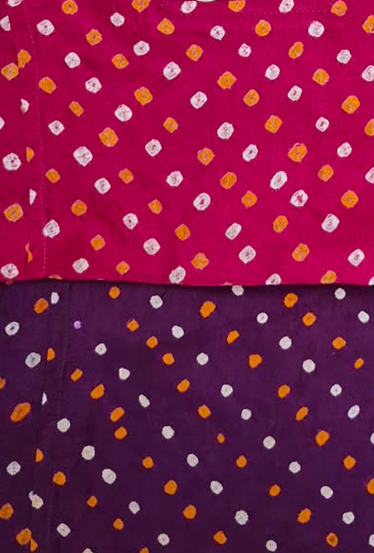 Silk Bandhani Embroidered Kurti