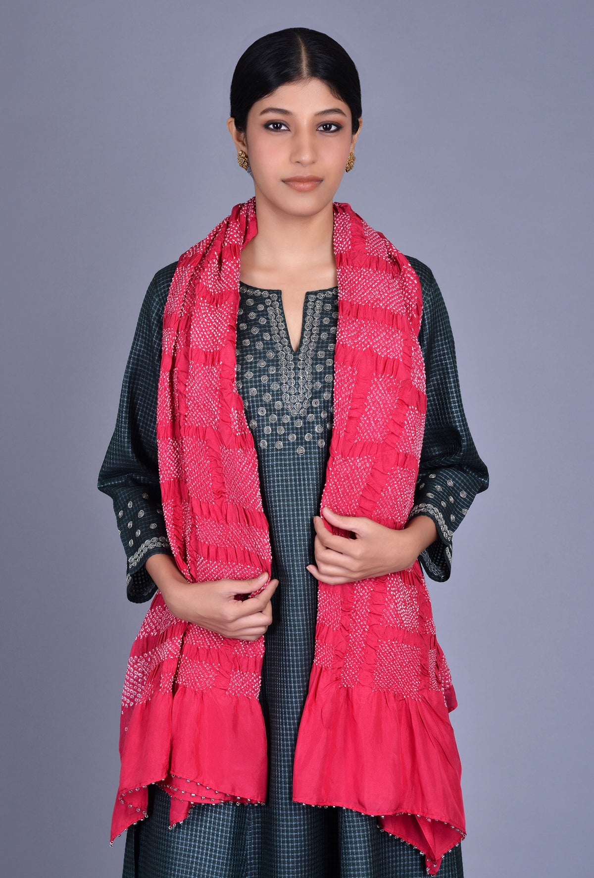 Maroon Gaji Silk Dupatta