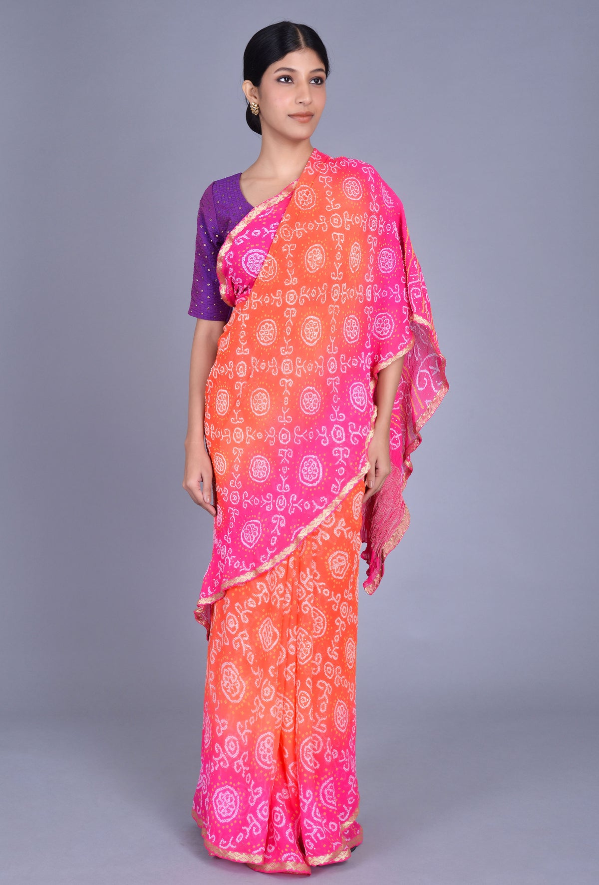 Ombre Georgette Bandhani Saree