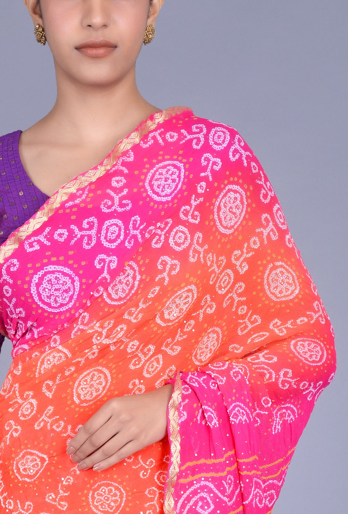 Ombre Georgette Bandhani Saree