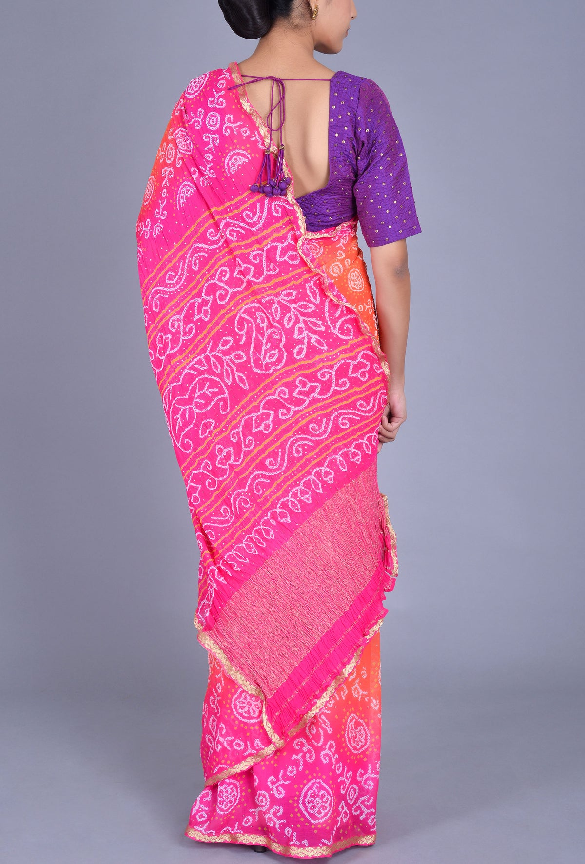 Ombre Georgette Bandhani Saree