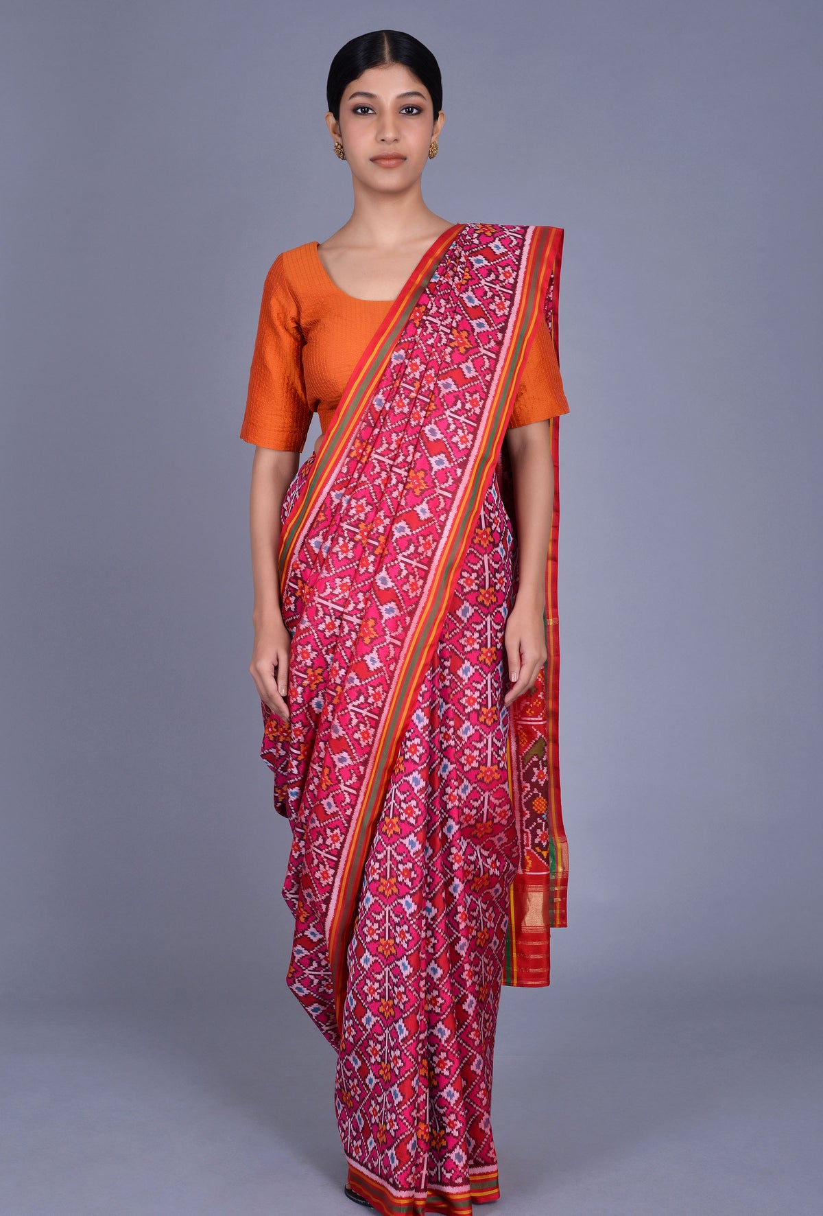 Pink Silk Patola Saree