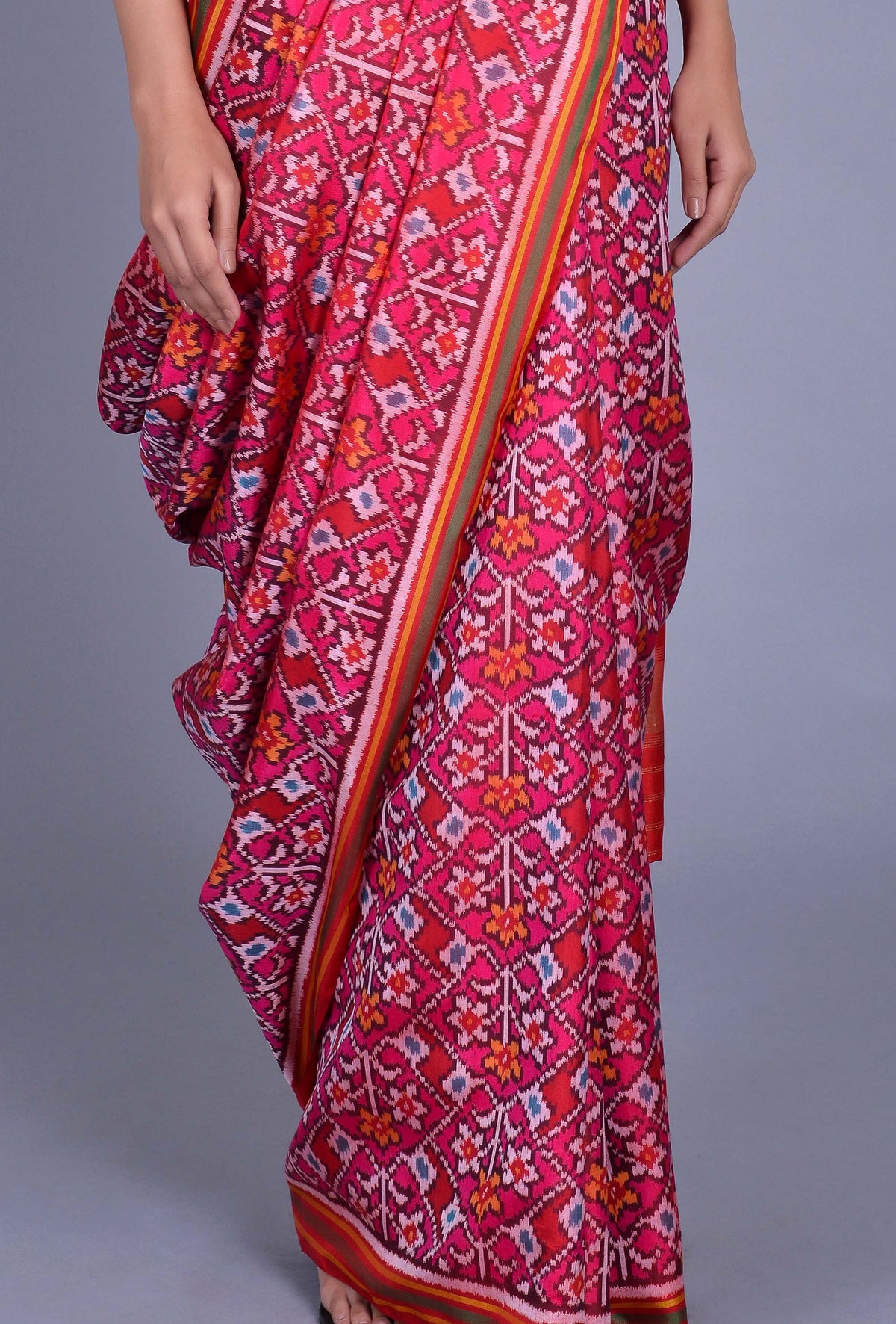 Pink Silk Patola Saree