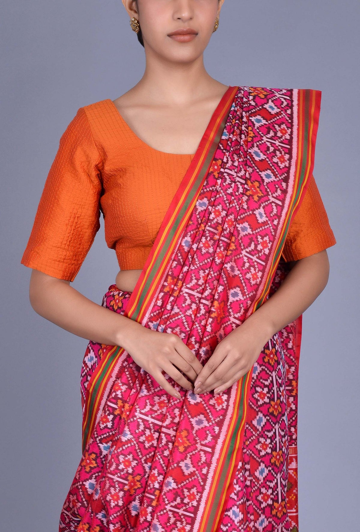 Pink Silk Patola Saree