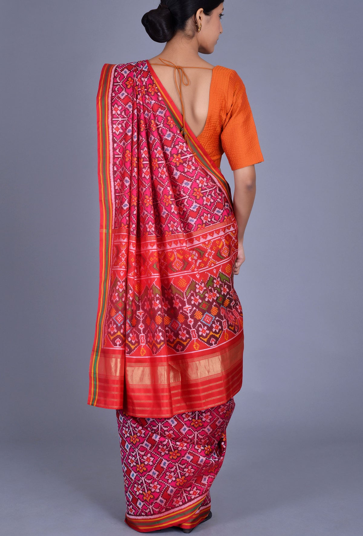 Pink Silk Patola Saree