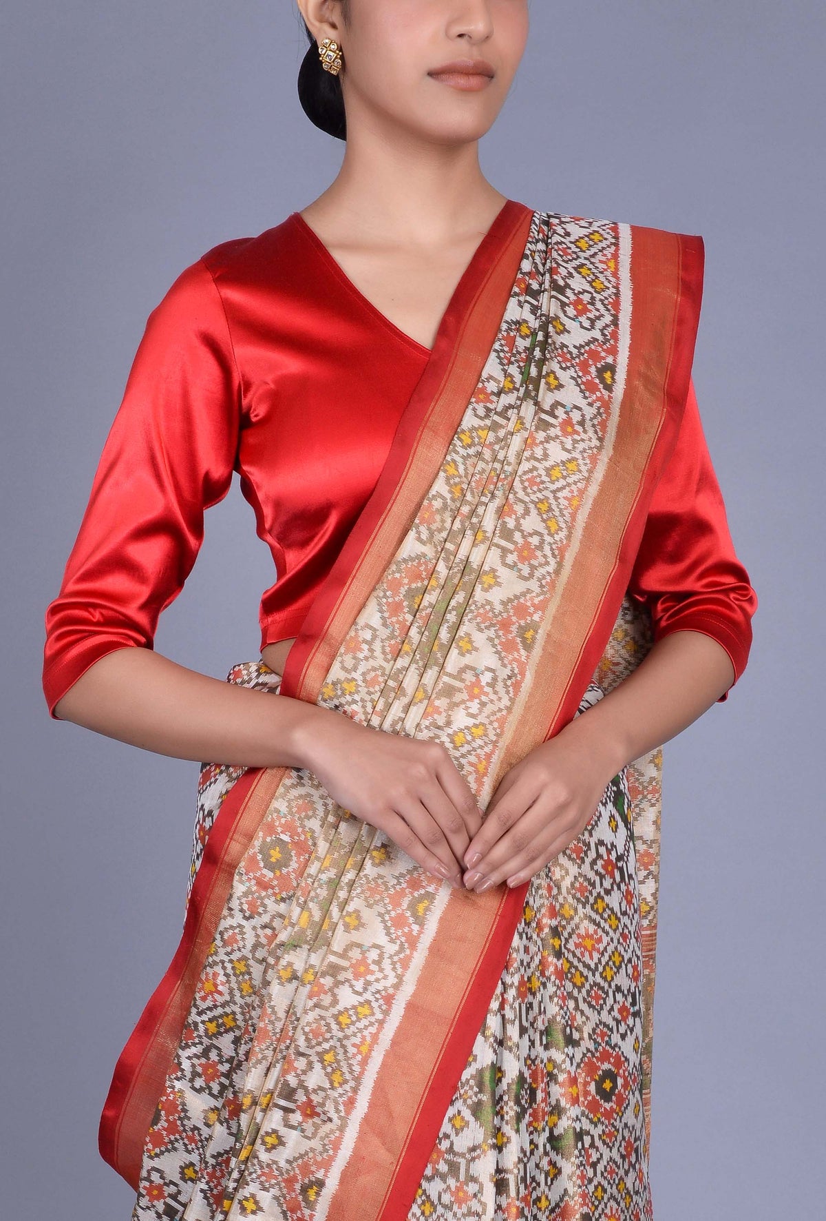 Off White Tissue Patola Saree