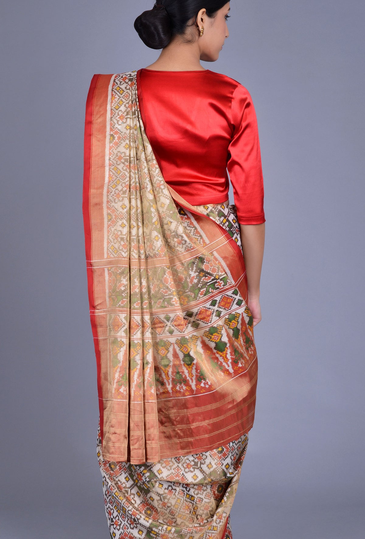 Off White Tissue Patola Saree