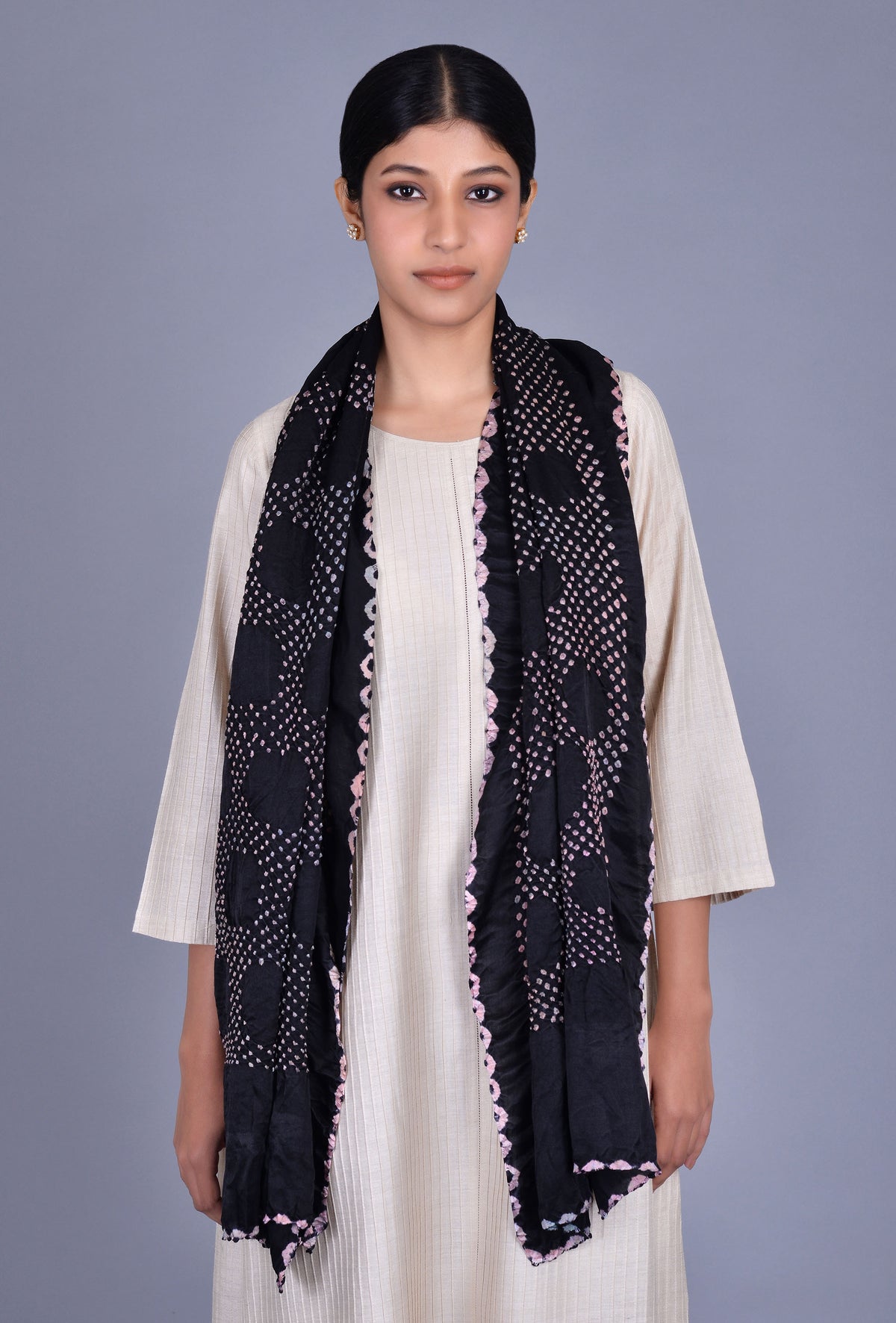 Black Gaji Silk Stole