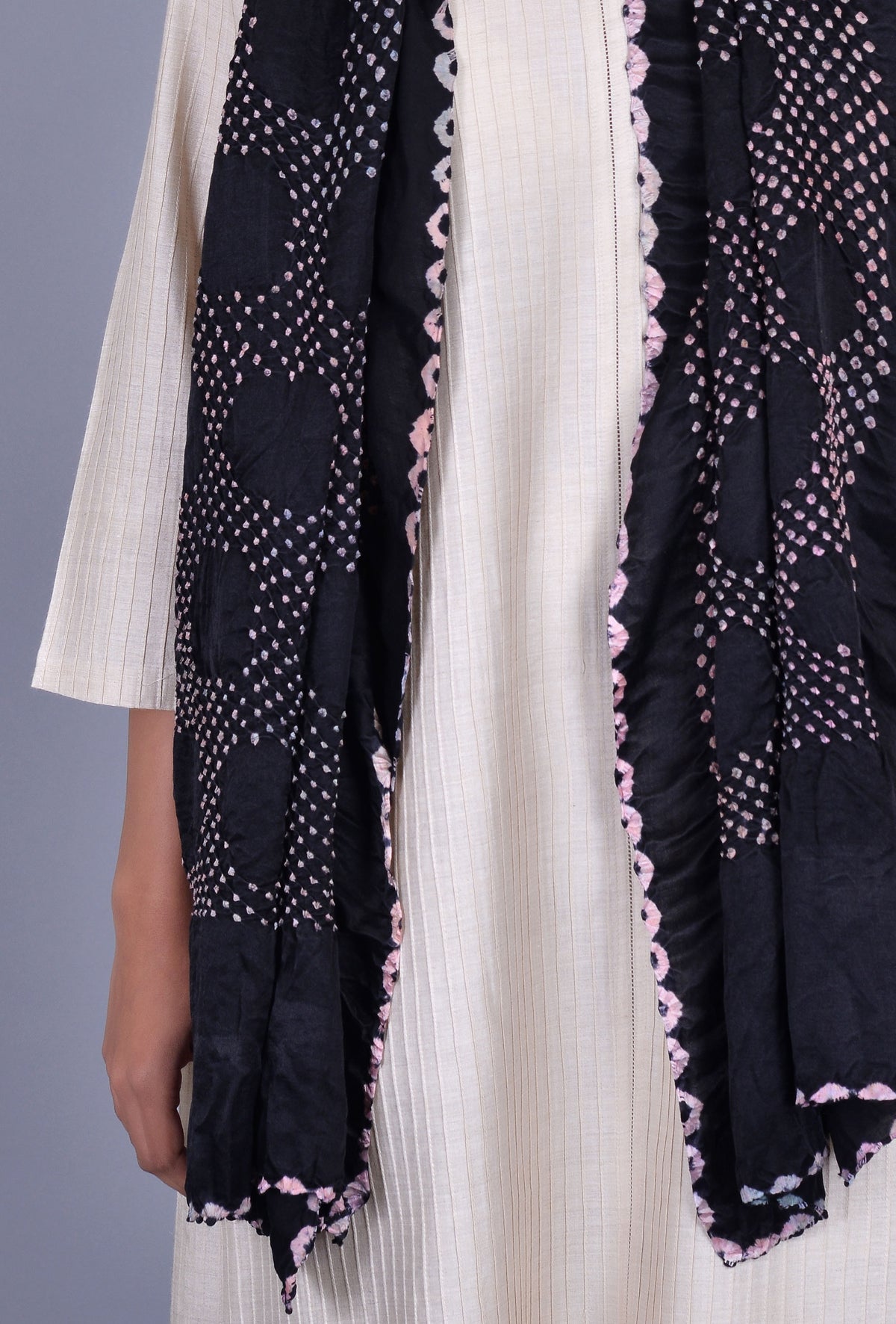 Black Gaji Silk Stole