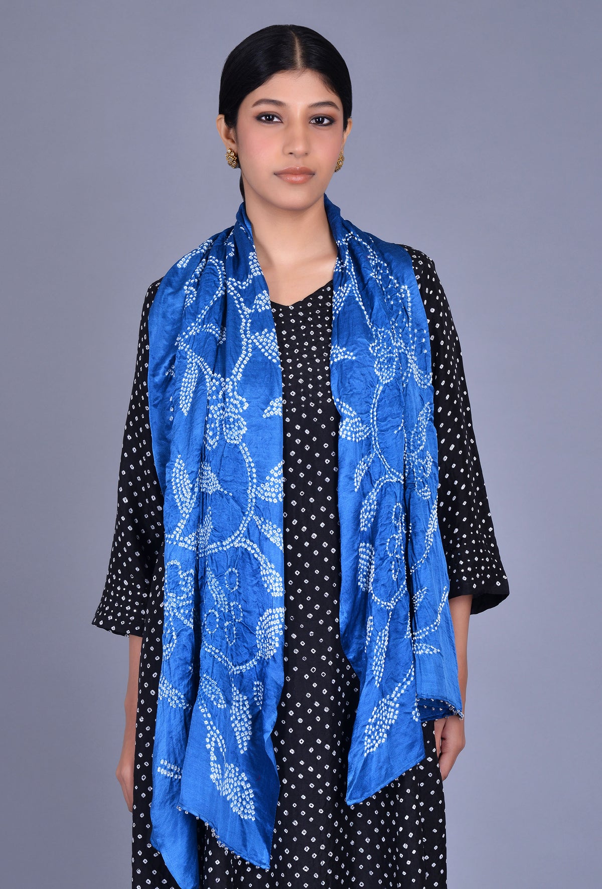 Blue Gaji Silk Stole