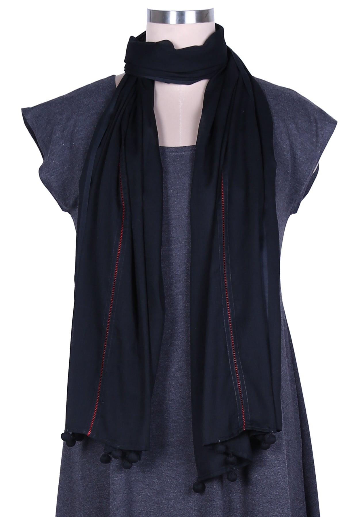 Black Cotton Mulmul Stole