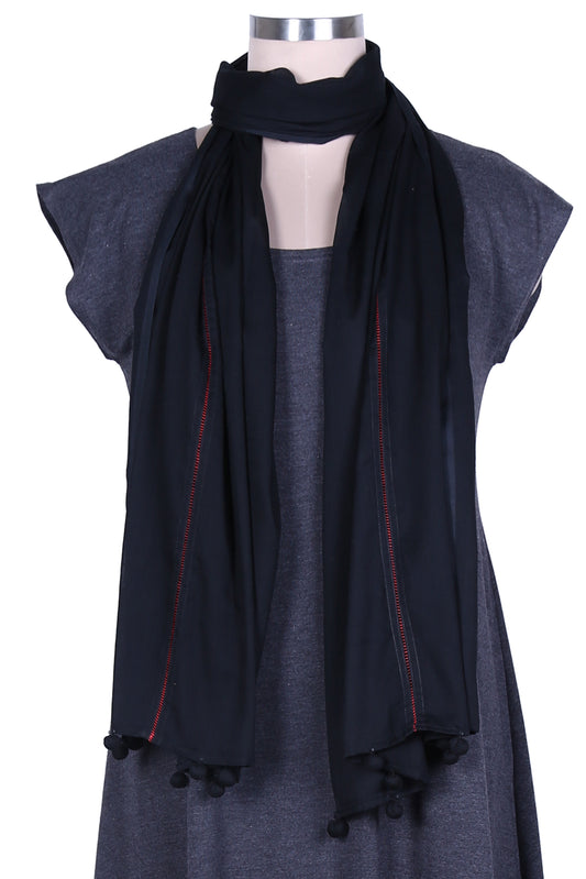 Black Cotton Mulmul Stole